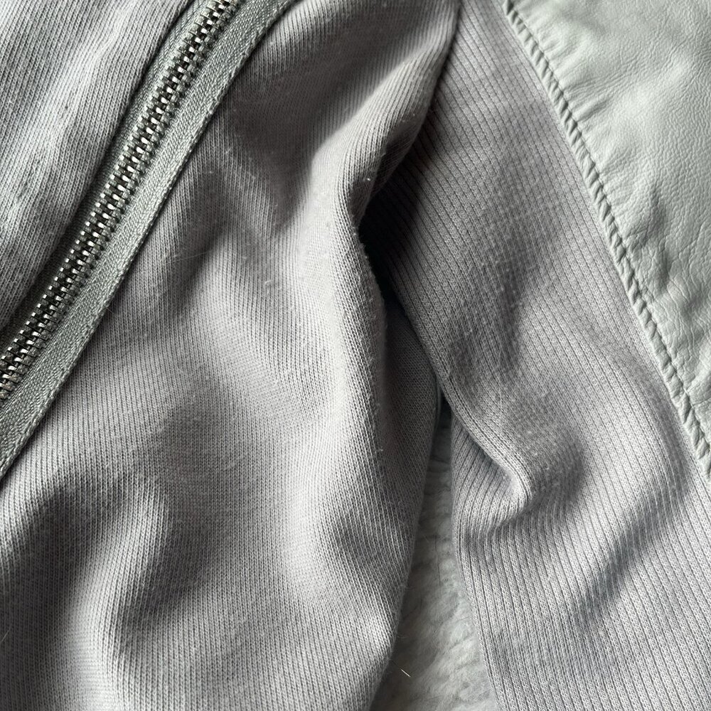 Blank NYC Womens Gray Asymmetrical Full Zip Drape Moto Jacket Faux Leather Small - Picture 16 of 16
